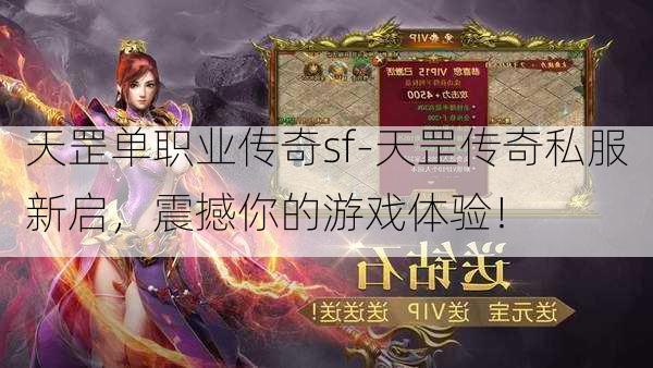 天罡单职业传奇sf-天罡传奇私服新启，震撼你的游戏体验！