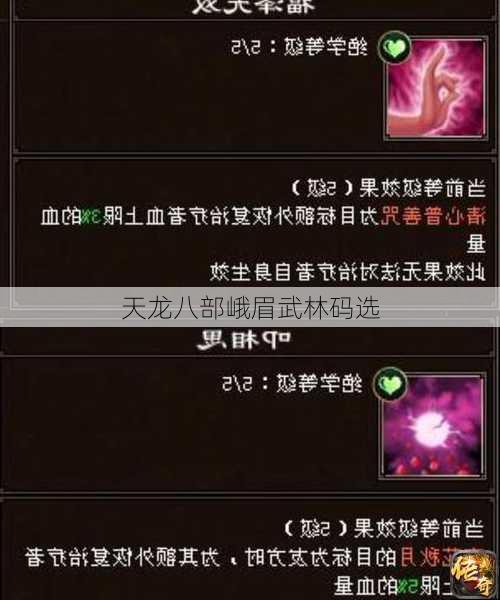 天龙八部峨眉武林码选