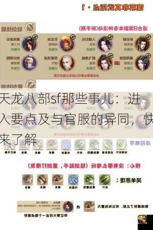 天龙八部sf那些事儿：进入要点及与官服的异同，快来了解